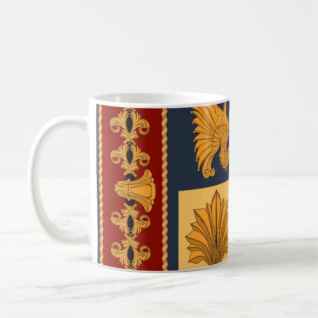 Caneca De Café Leões ouros: Art Nouveau cachecol design (Esquerda)