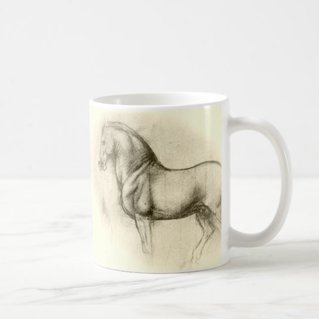 Caneca De Café Leonardo-Dinamarca-Vinci-cavalo (Direita)
