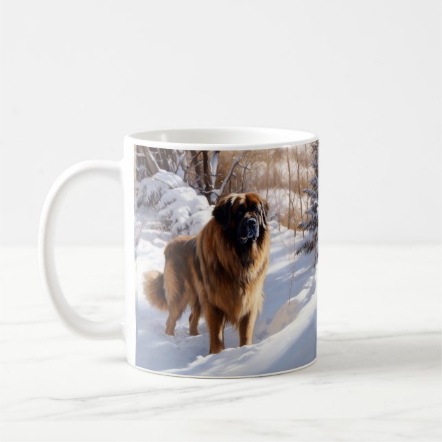 Caneca De Café Leonberger Deixa-O Neve Natal (Esquerda)