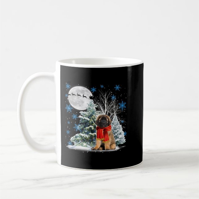 Caneca De Café Leonberger Sob Moonlight Snow Christmas Pajama 1 (Esquerda)