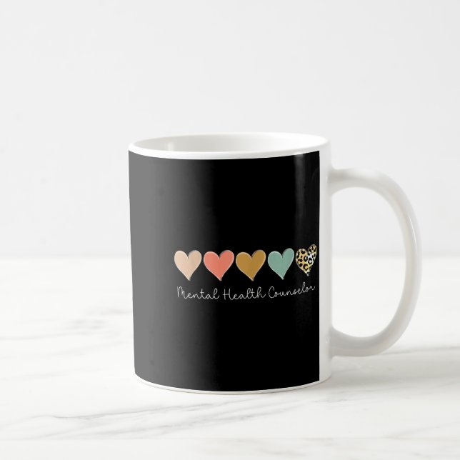 Caneca De Café Leopard Hearts Valentine's Day For Mental Health C (Direita)