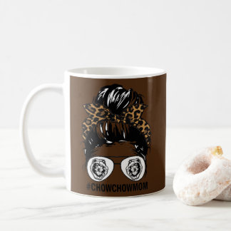Caneca De Café Leopard Messaging Hair Bun Chow Chow Mãe Para Mulh