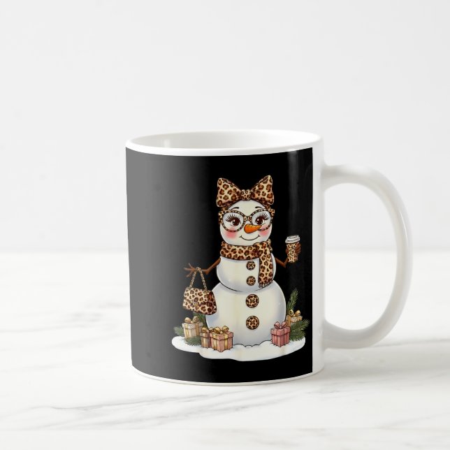 Caneca De Café Leopard Snowman With Sungles Funny Christmas Women (Direita)