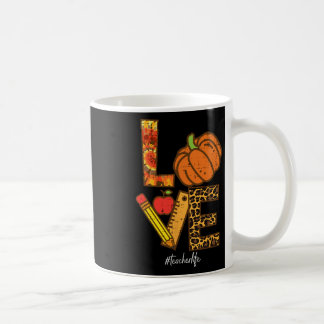 Caneca De Café Leopardo Abóbora Amor Professora Vida Dia de Ação 
