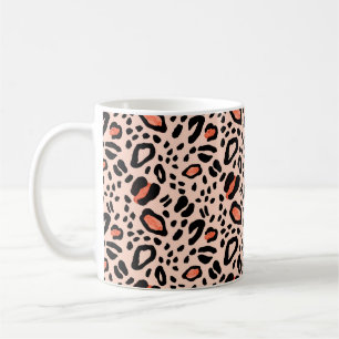 Caneca De Café Leopardo abstrato de aquarela. Padrão de impressão
