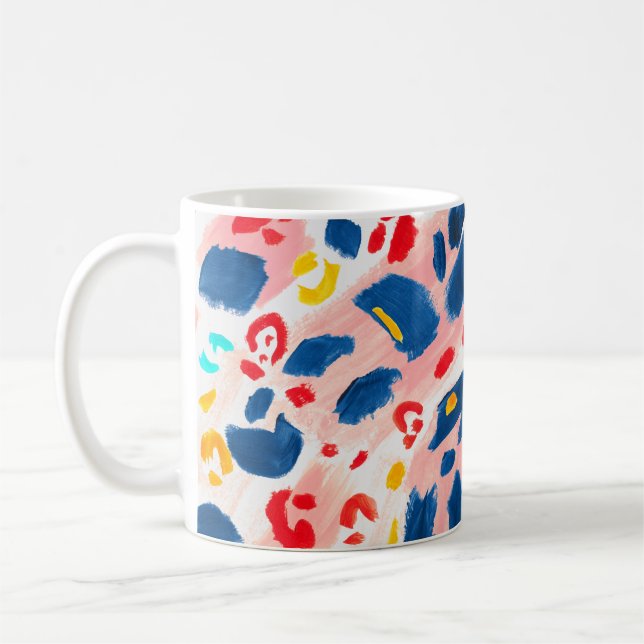 Caneca De Café Leopardo: cor d'água pintada à mão. (Esquerda)