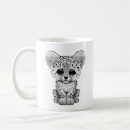 Caneca De Café Leopardo de neve bonito Cub do bebê