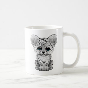 Caneca De Café Leopardo de neve bonito Cub do bebê