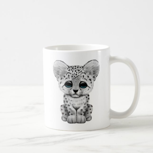 Caneca De Café Leopardo de neve bonito Cub do bebê (Direita)