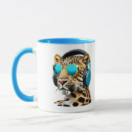 Caneca de Café Leopardo Divertido