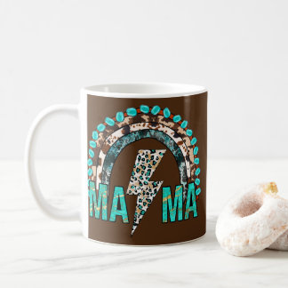 Caneca De Café Leopardo-do-oeste Turquoise Rainbow Cowgirl