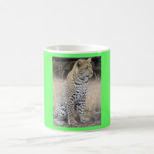 Caneca De Café Leopardo dos animais de África do safari dos gato