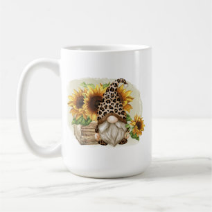 Caneca De Café Leopardo Gnomo Girassóis