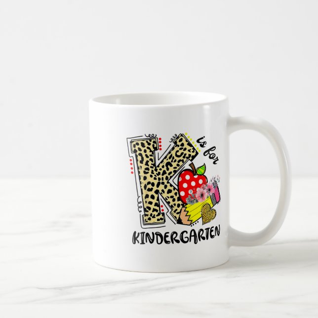 Caneca De Café Leopardo K é Para Professor Aluno Do Jardim De Inf (Direita)