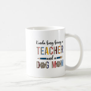 Caneca De Café Leopardo Meio Ocupado Sendo Professora e Mãe de Ca