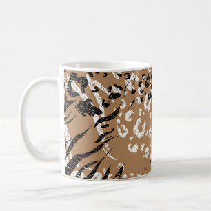 Caneca De Café Leopardo moderno: padrão natural selvagem.