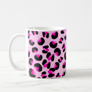 Caneca De Café Leopardo rosa. Padrão de pele animal. Leopardo. Pa