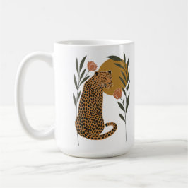 Caneca De Café Leopardo Soldado - Arte da Selva Botânica