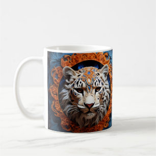 Caneca De Café Leopardo Vibrante com Motifs Floral