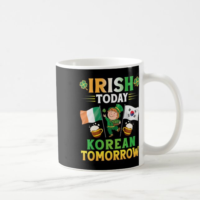 Caneca De Café Leprechaun Dancing Flagers Beer Irish Today Corean (Direita)