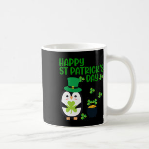Caneca De Café Leprechaun Pinguim Pote De Ouro Trevo Fofo St Pa