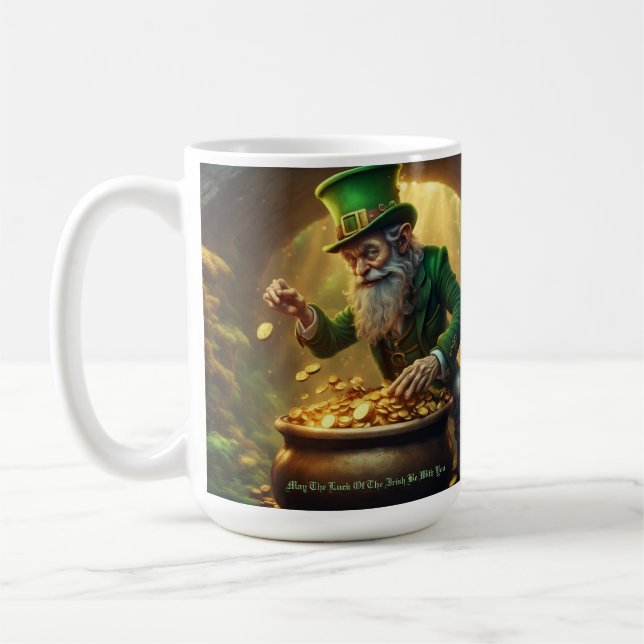 Caneca De Café Leprechaun Saudação (Esquerda)