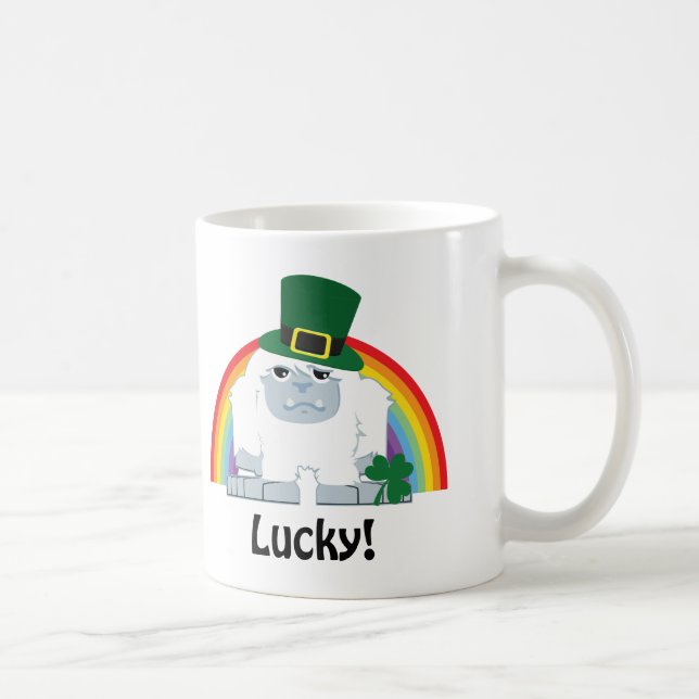 Caneca De Café Leprechaun Yeti Sortudo (Direita)