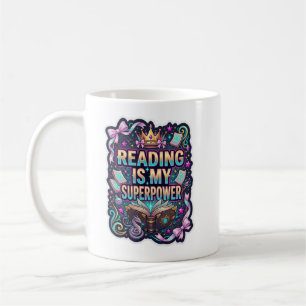 Caneca De Café Ler é meu superpoder - amante de livros lendo