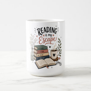 Caneca De Café Ler É Minha Escapada - Estética Aconchegante de Am