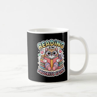 Caneca De Café Ler é o esporte favorito do gato engraçado amante 