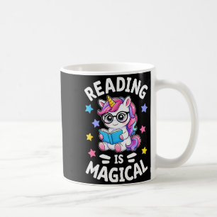 Caneca De Café Ler é um bibliotecário de unicórnio fofo mágico bo