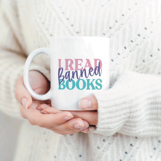 Caneca De Café Ler Livros Banidos (Criador carregado)