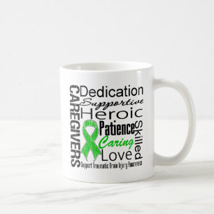 Caneca De Café Lesão cerebral traumático da colagem dos cuidado