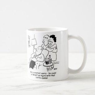 Caneca De Café Lesão com um abridor de garrafas