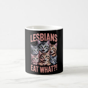 Caneca De Café Lésbicas Comem Que Gato Engraçado Orgulho Lésbico 