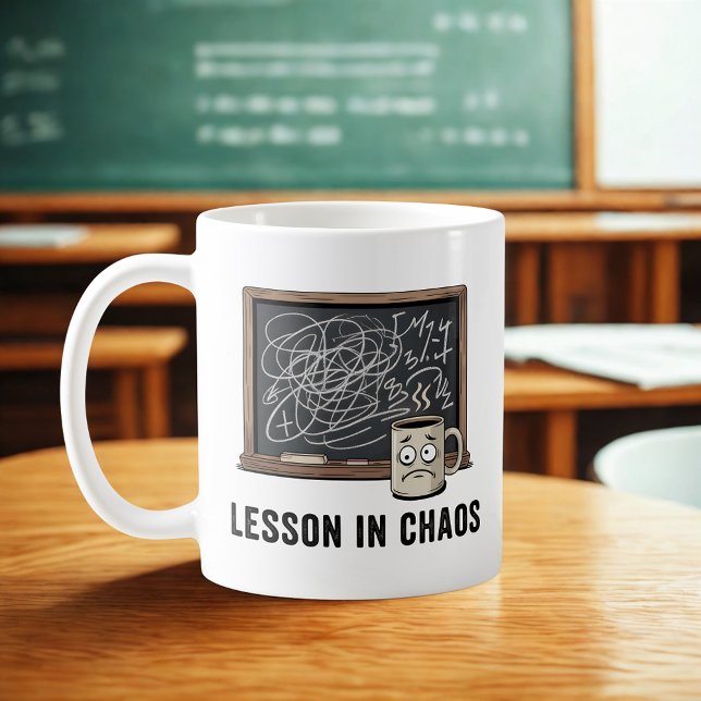 Caneca De Café Lesson in Chaos | School Life Sarcasm (Criador carregado)