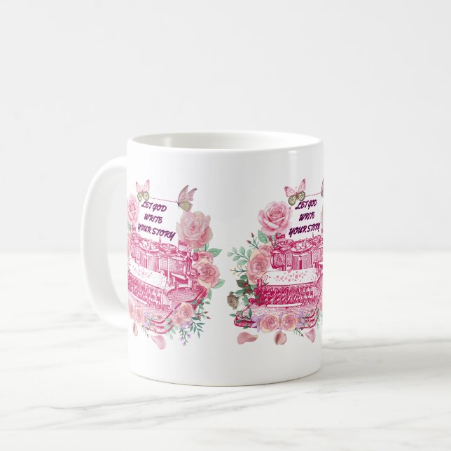 Caneca De Café Let God write your story (Frente Esquerda)