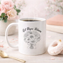 Caneca De Café Let Hope Bloom Zinnia Bouquet Christian Floral