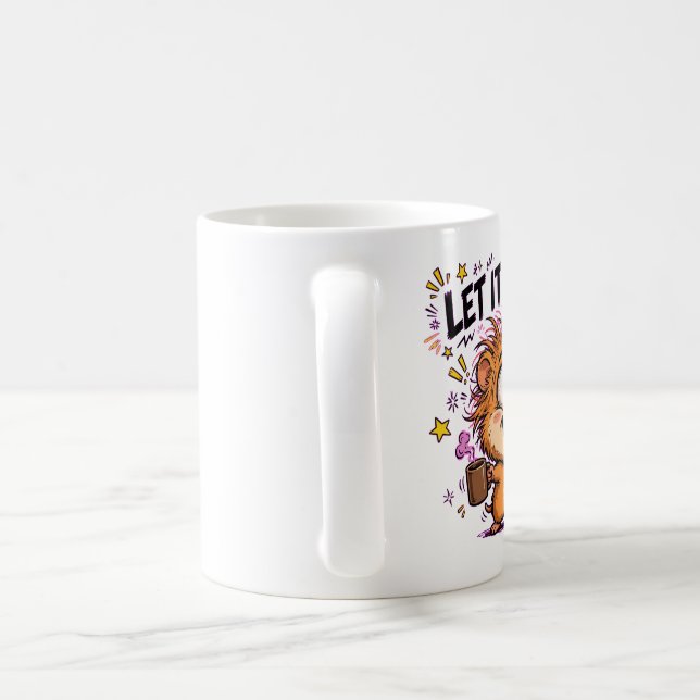 Caneca De Café Let It Burn I Quit – Crazy Hamster Burnout Meme (Alça)