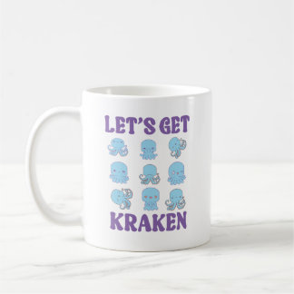 Caneca De Café Let’s Get Kraken Cute Pastel Kawaii Octopus 