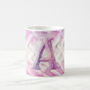 Caneca De Café Letra A Púrpura, Cor-de-rosa, quente