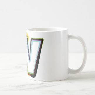 Caneca De Café Letra abstrata e colorida W