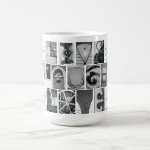 Caneca De Café Letra alfabética Fotografia Live Laugh Love Mug