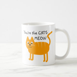 Caneca De Café Letra branca dizendo Orange Cat adiciona um nome c