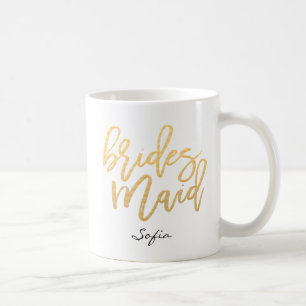 Caneca De Café Letra Bridesmaid Personalizada