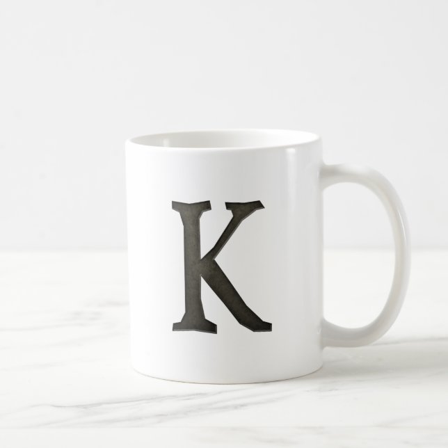Caneca De Café Letra concreta K do monograma (Direita)