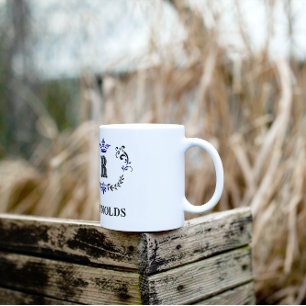 Caneca De Café Letra Crown Wreath R Personalizada