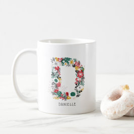 Caneca De Café Letra D | Whimsical Floral - Letra Monograma I Mug