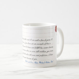 Caneca De Café Letra de amor personalizada com script manuscrito