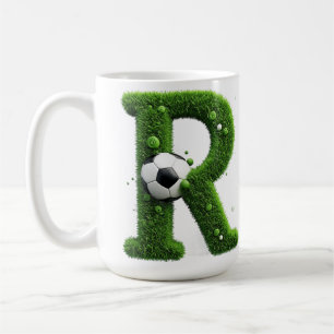Caneca De Café Letra de Grama Moldada Com Bolas de Futebol